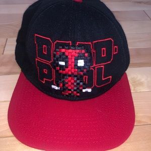 DEADPOOL MARVEL Black & Red Adjustable Snapback Hat Chimichangas Wool blend